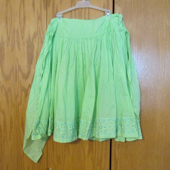GEORGE WOMEN'S SIZE 10 SKIRT LIME GREEN W/ TURQUOISE EMBROIDERY FEMININE NWT - Picture 11 of 11